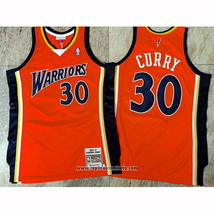 Camiseta Golden State Warriors Stephen Curry #30 Mitchell & Ness 2009-10 Naranja